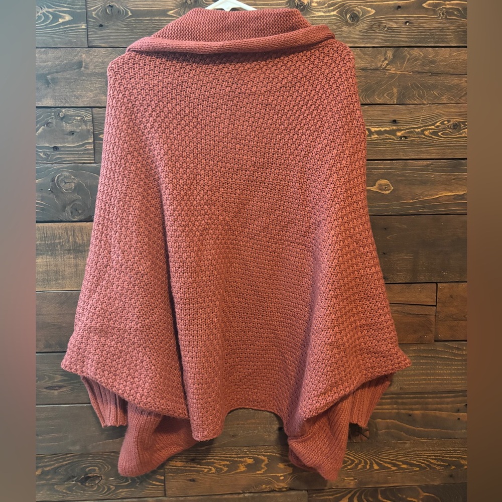 Cozy Rust Open Front Cardigan - Picture 2 of 4